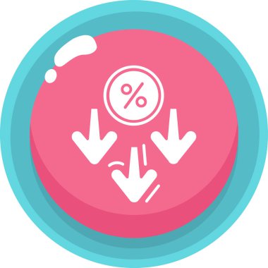 İndirim işaretinin vektör illüstrasyon simgesi