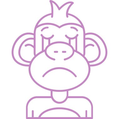 Üzgün maymun kafası. resimleme tasarımı