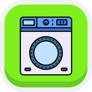 Yıkama Makinesi Simgesi Moda Biçiminde İzole Arkaplan