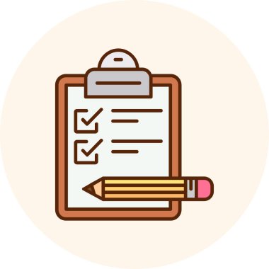 Kontrol listesi vektör düz renk simgesi