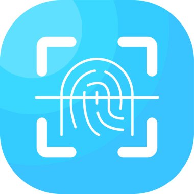 Parmak izi. Web simgesi basit illüstrasyon