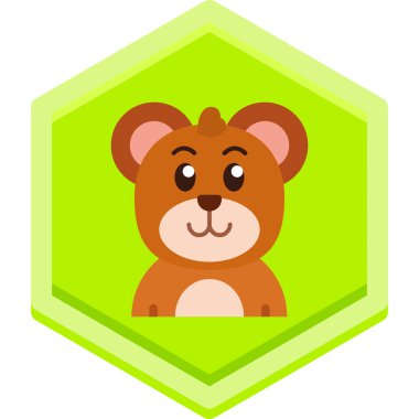 şirin çizgi film ayı ikonu vektör çizimi tasarımı