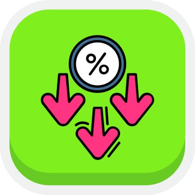 İndirim simgesi vektör illüstrasyonu