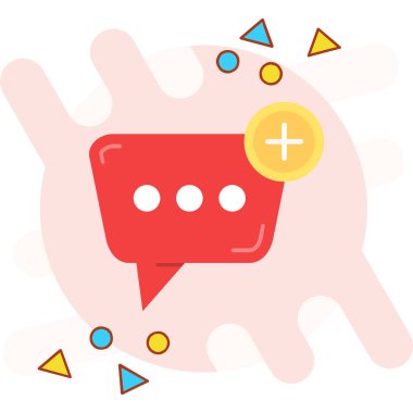 Kırmızı ve beyaz baloncuk simgesinin vektör çizimi