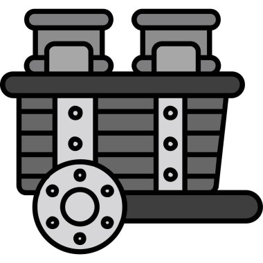 Çizgi film araba simgesinin vektör çizimi