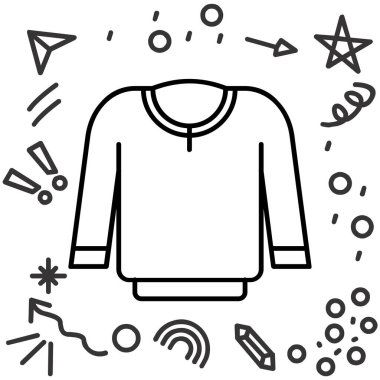 çizgi simgesi kıyafetleri ve giysileri.