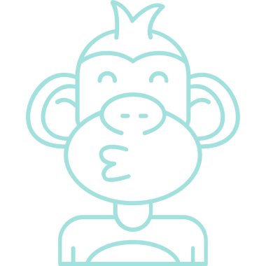 Maymun. Web simgesi basit illüstrasyon