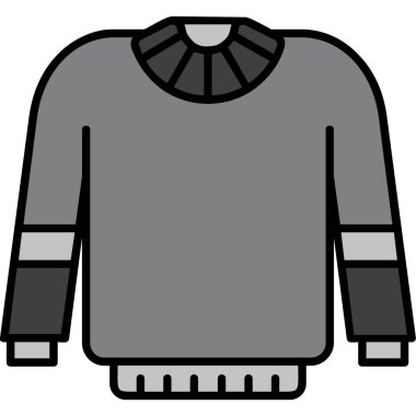 Düz giyimli süveter ikonu. Giyim vektörü çizimi. Beyaz arka planda izole edilmiş. vektör iş kavramı.