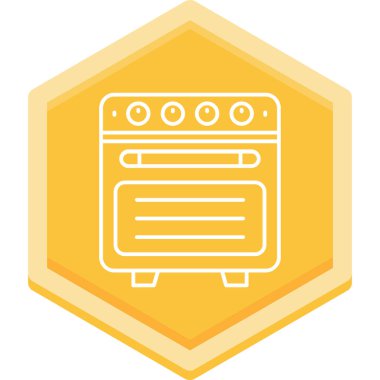 Mutfak sobası simgesi, vektör illüstrasyonu