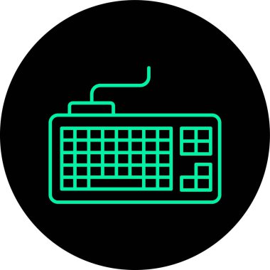 Bilgisayar klavyesi simgesi. Web için dizüstü bilgisayar klavye vektör simgelerinin özet çizimi