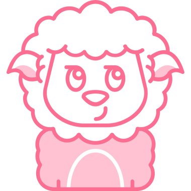 sevimli çizgi koyun. vektör çizim.