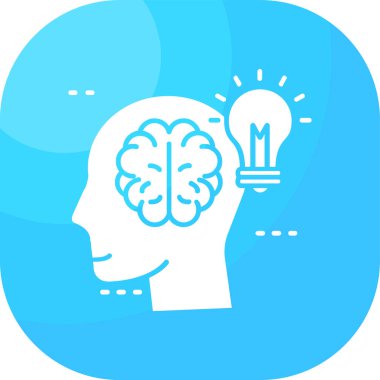 Beyin. Web simgesi basit illüstrasyon