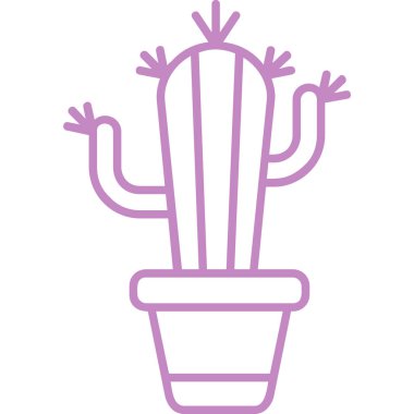 Kaktüs bitkisi. Web simgesi basit illüstrasyon