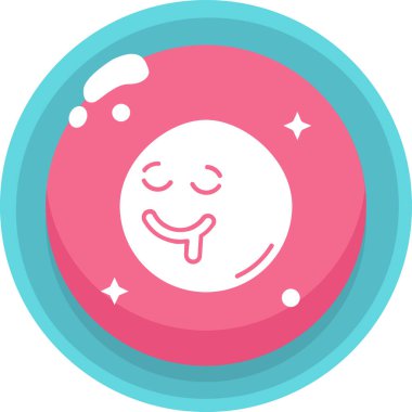 Mutlu Gülümseme Simgesi Vektör İllüstrasyonu