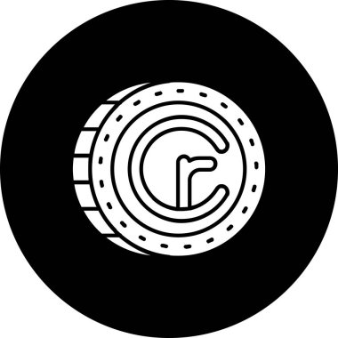 Sikke simge, basit siyah stil