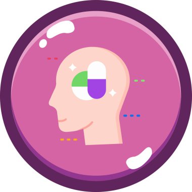 Yapay zeka simgesi, vektör çizimi beyaz arkaplanda izole edildi