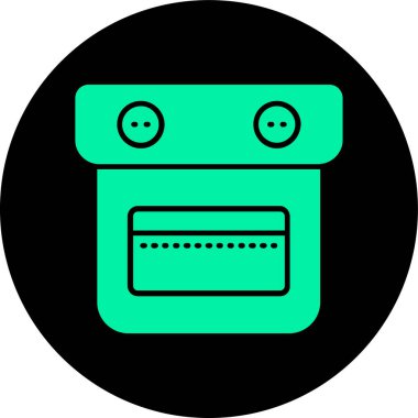 Yeşil ve siyah simgenin vektör illüstrasyonu