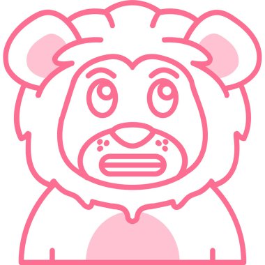 kızgın aslan simgesi, vektör illüstrasyonu