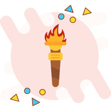 Meşale alevi düz simgesi