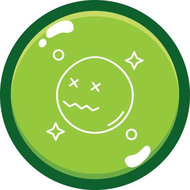 Bir uydunun şirin yeşil simgesinin vektör çizimi