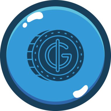 Para sikkesi kripto para birimi simgesi doldurulmuş ana hat biçiminde