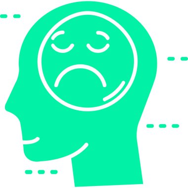 üzgün baş vektör illüstrasyonu