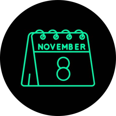 Kasım takvimi tarih simgesi, vektör tasarımı