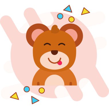 Renkli kalpleri olan sevimli çizgi film ayısı..