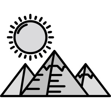 dağ manzarası simgesi, çizgi biçimi