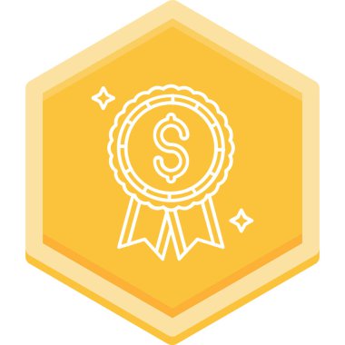 Madalya ödülü ikonu, vektör illüstrasyonu