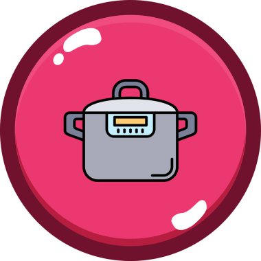 Mutfak tenceresi simgesi doldurulmuş taslak biçiminde