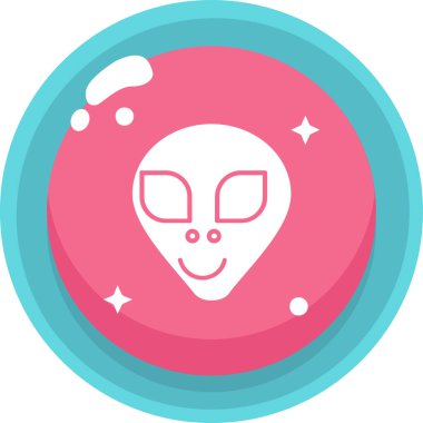 Moda Biçimli Uzaylı Simgesi İzole Arkaplan