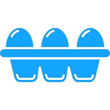 Yumurta vektör simgesi. biçim düz sembol, mavi renk, yuvarlak açılar, beyaz arkaplan