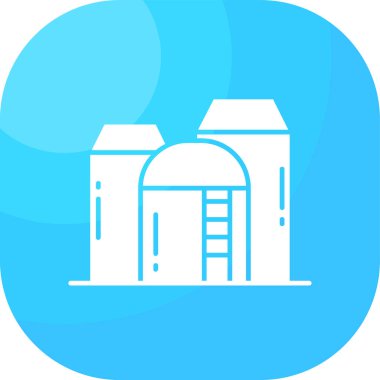 Beyaz arkaplanda izole edilmiş ana hatlı mimari simgesi oluşturma.