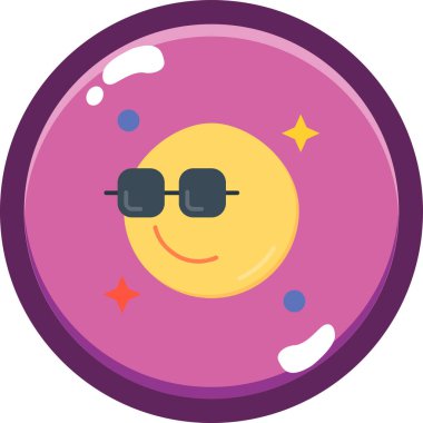 Yuvarlak çerçeveli güneşin vektör simgesi