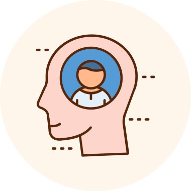 Beyin. Web simgesi basit illüstrasyon