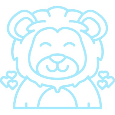 Crown vektör çizimi olan sevimli bir aslan.