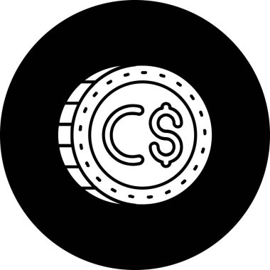 Tek bir madeni para simgesinin vektör çizimi