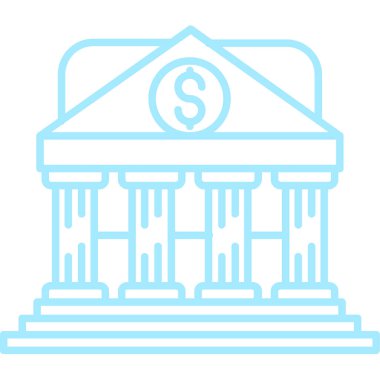 Banka bina simgesini, basit tarzı