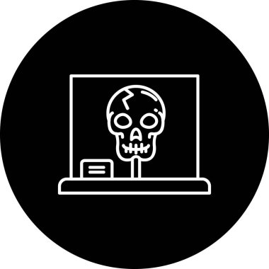 kafatası simgesi, vektör illüstrasyonu