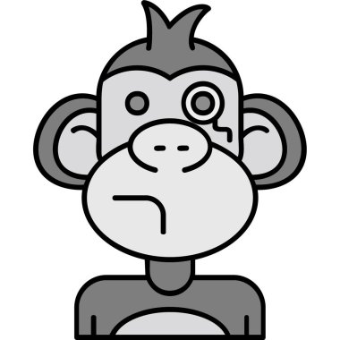 maymun çizgi vektör çizim