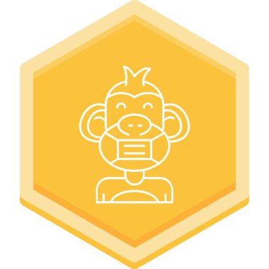 kurdele vektör illüstrasyon tasarımlı maymun kafası