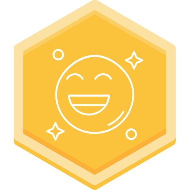 Moda Biçimli Mutlu Emoji Simgesi İzole Arkaplan