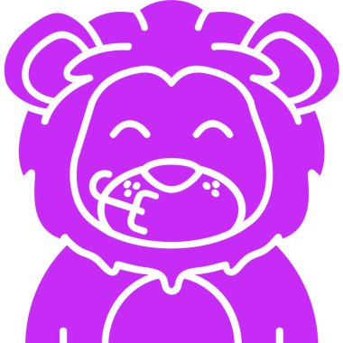 Mor gözlü sevimli çizgi film ayısı.