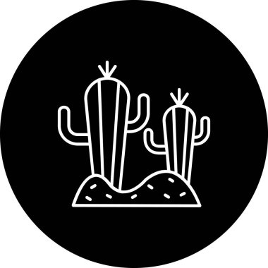 Kaktüs Simgesi Moda Tarzı İzole Arkaplan