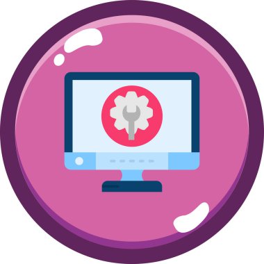 Bilgisayar. Web simgesi basit illüstrasyon