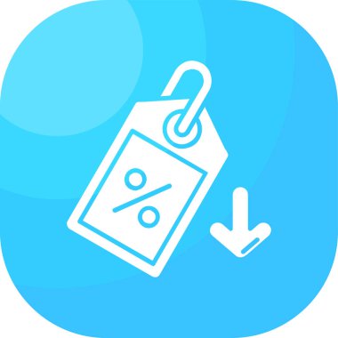 İndirim simgesi olan alışveriş çantası, basit vektör illüstrasyonu