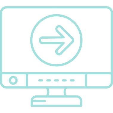Bilgisayar monitörü. Basit bir ikon. Web simgesi