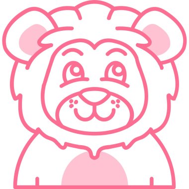 Doldurulmuş ana hatlarıyla hayvan aslan sevimli simgesi