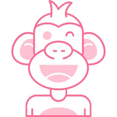 Maymun. Basit arkaplanda simge